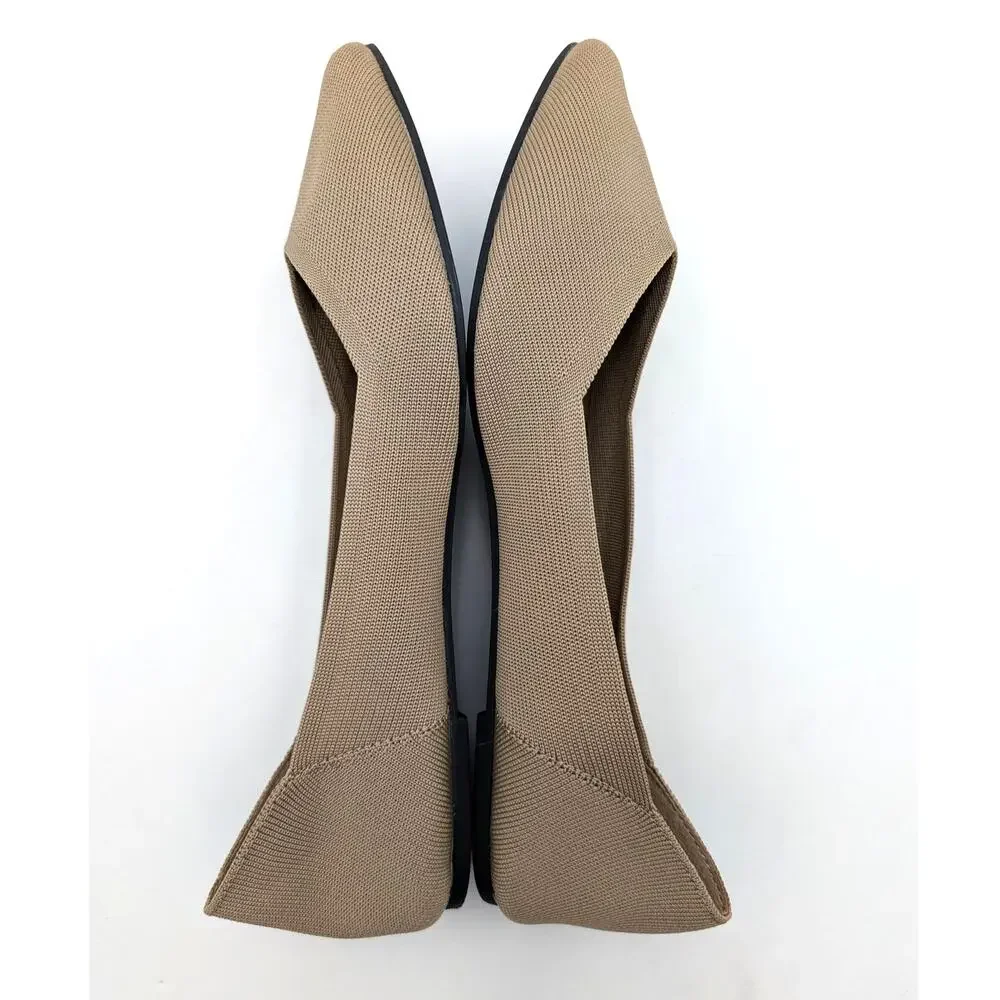 Mia Kerri Pointed Toe Ballet Flat Shoes Women's Dark Sand Size US9.5M EU40